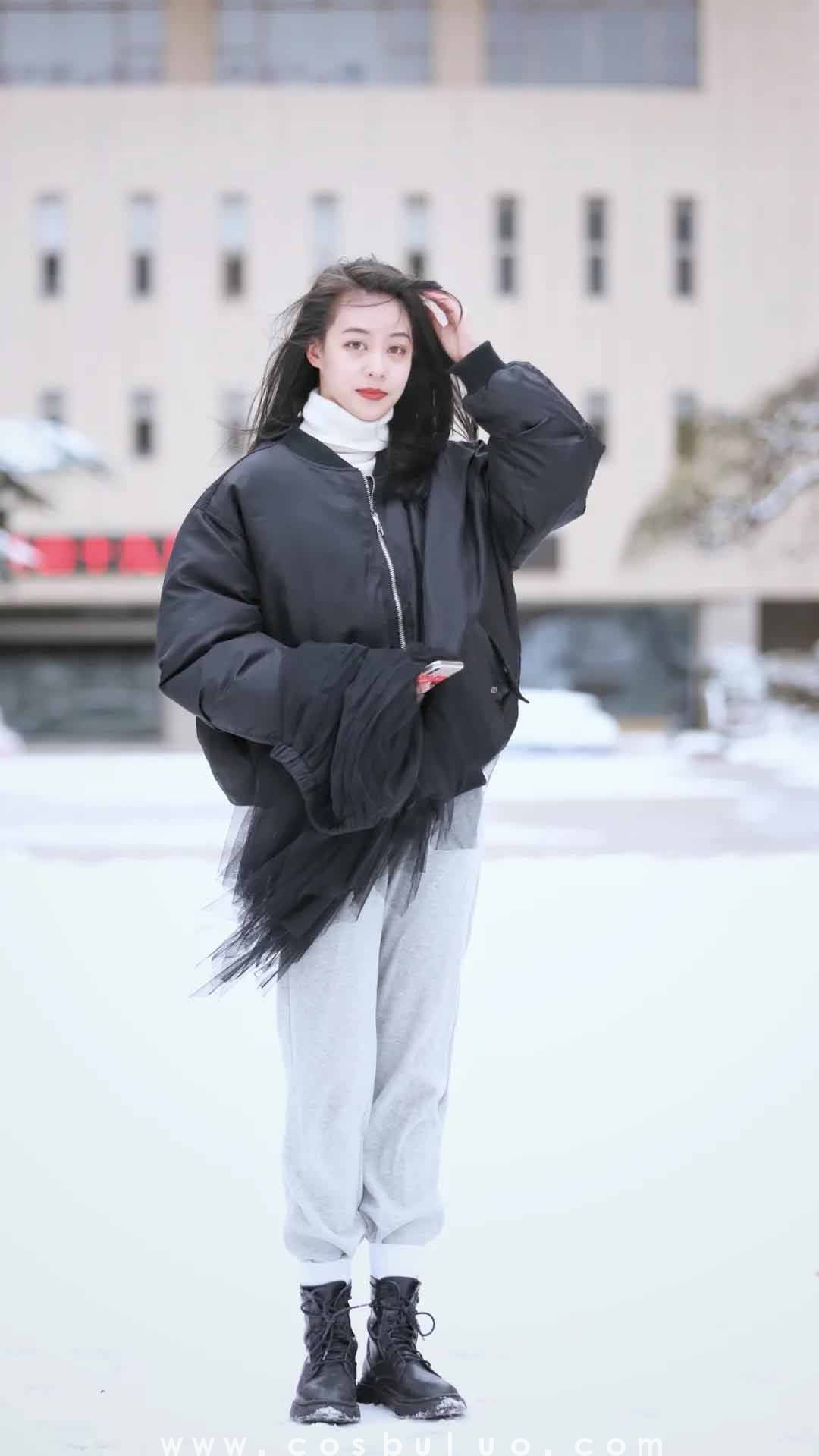 街拍|用暖暖的雪中街拍 陪你进入2021年(图4)
