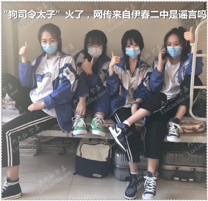 日刊：“狗司令太子”火了，口罩校服女生来自伊春二中是谣言吗？(图1)