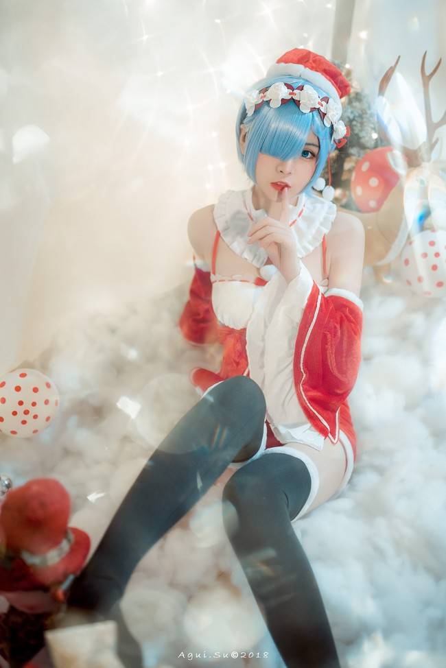 蕾姆 圣诞装cosplay Cn：板烧图图堡(图1)