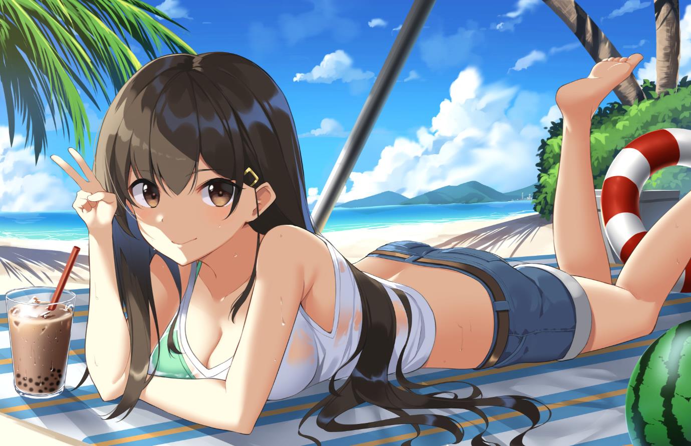 [Pixiv精选]展露夺目的双腿。热裤插画特辑(图10)