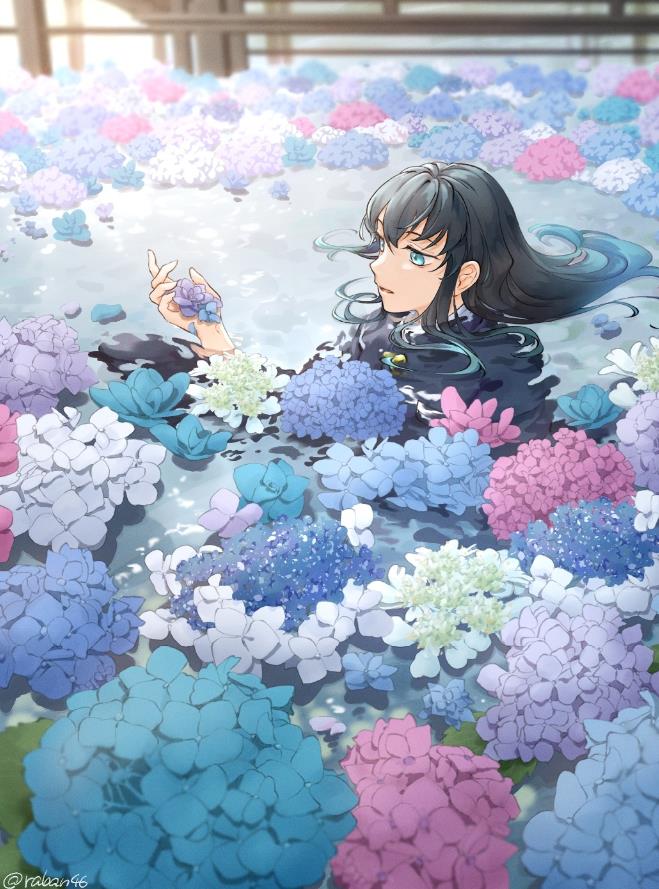 [Pixiv精选]雨天的缤纷花朵。紫阳花插画特辑(图4)