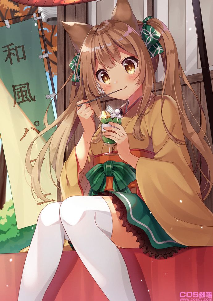[动漫美图]看起来好柔软！棕发双马尾女孩插画特辑(图11)
