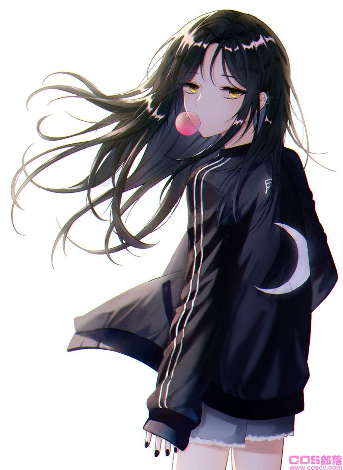 [动漫美图]黑亮柔顺!黑色长发女子插画特辑(图4)