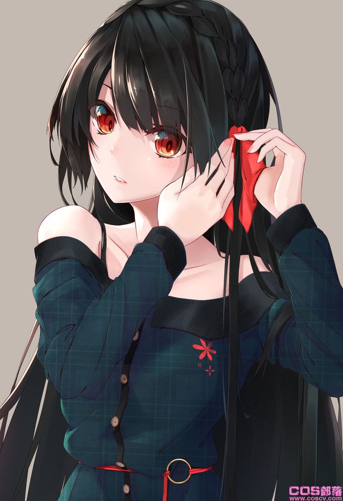 [动漫美图]黑亮柔顺!黑色长发女子插画特辑(图5)