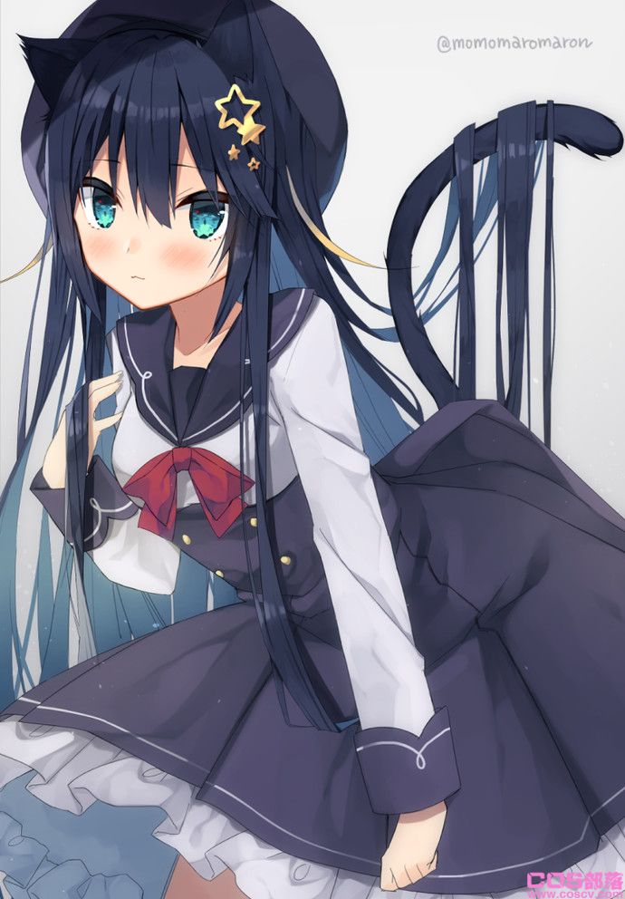 [动漫美图]黑亮柔顺!黑色长发女子插画特辑(图12)