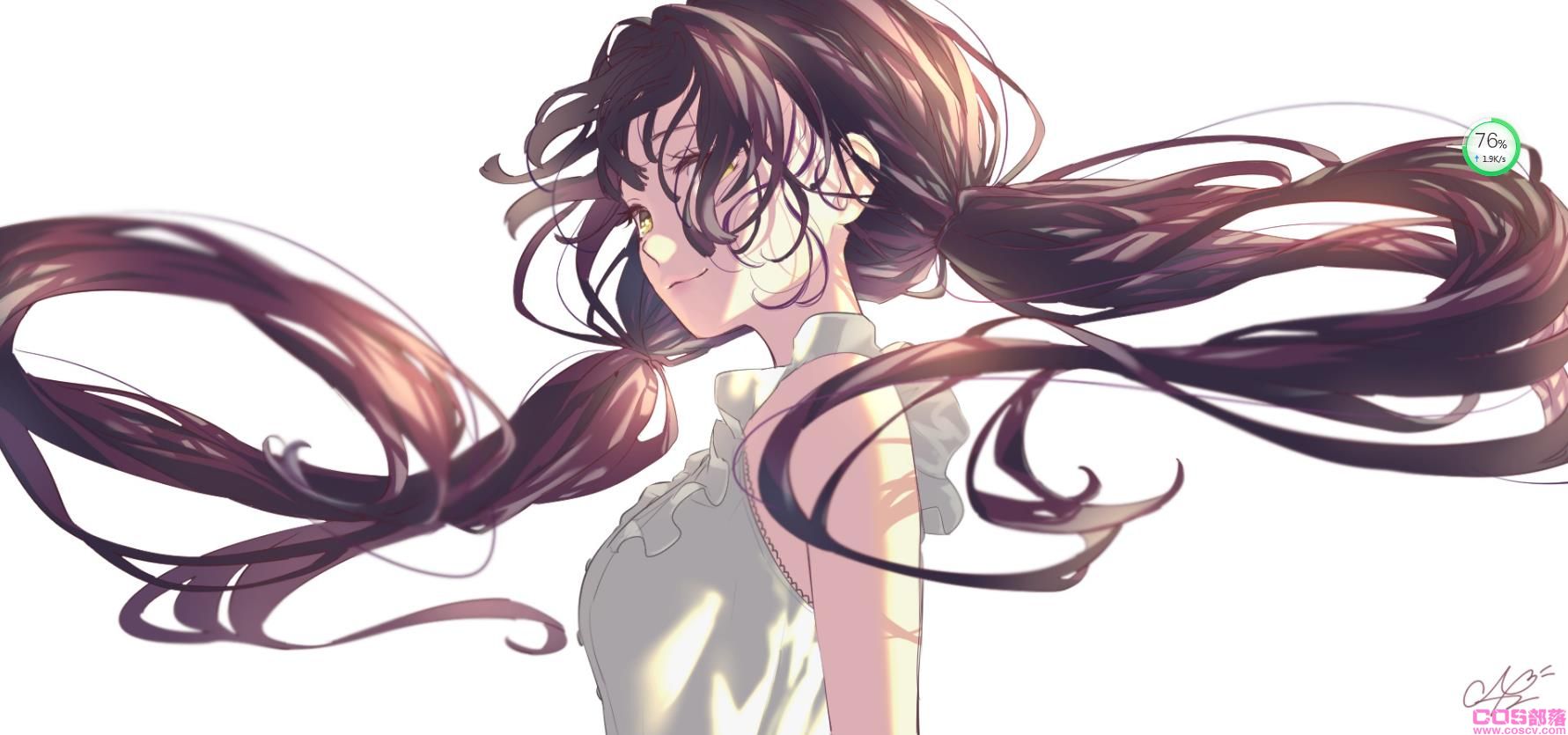 [Pixiv精选]自然垂下的发梢♡低双马尾女孩插画特辑(图10)