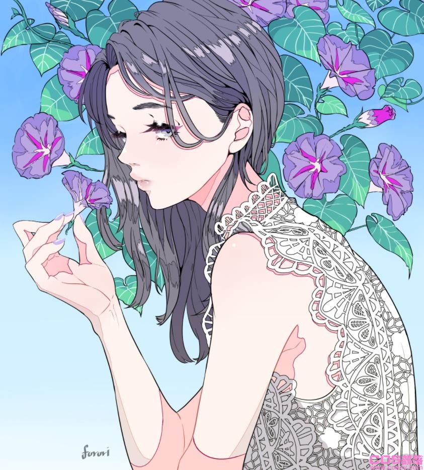 [Pixiv精选]于清晨盛开。牵牛花与女孩插画特辑(图2)