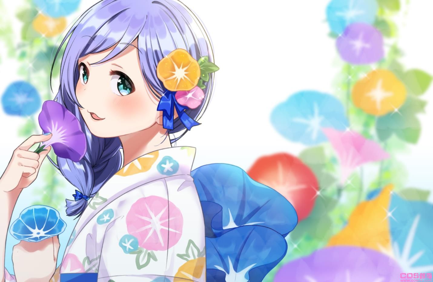 [Pixiv精选]于清晨盛开。牵牛花与女孩插画特辑(图9)