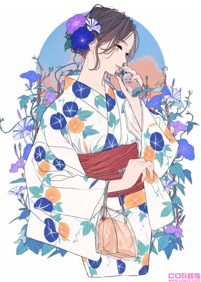 [Pixiv精选]于清晨盛开。牵牛花与女孩插画特辑(图5)