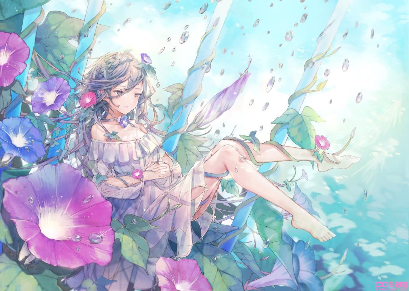 [Pixiv精选]于清晨盛开。牵牛花与女孩插画特辑(图10)