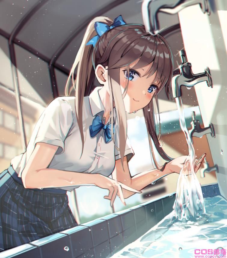 [Pixiv精选]惹人喜爱的摇曳小尾巴。马尾辫制服女子插画特辑(图7)