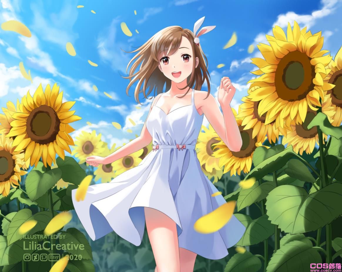 [Pixiv精选]衬托夏日的你。白色连衣裙女孩插画特辑(图13)