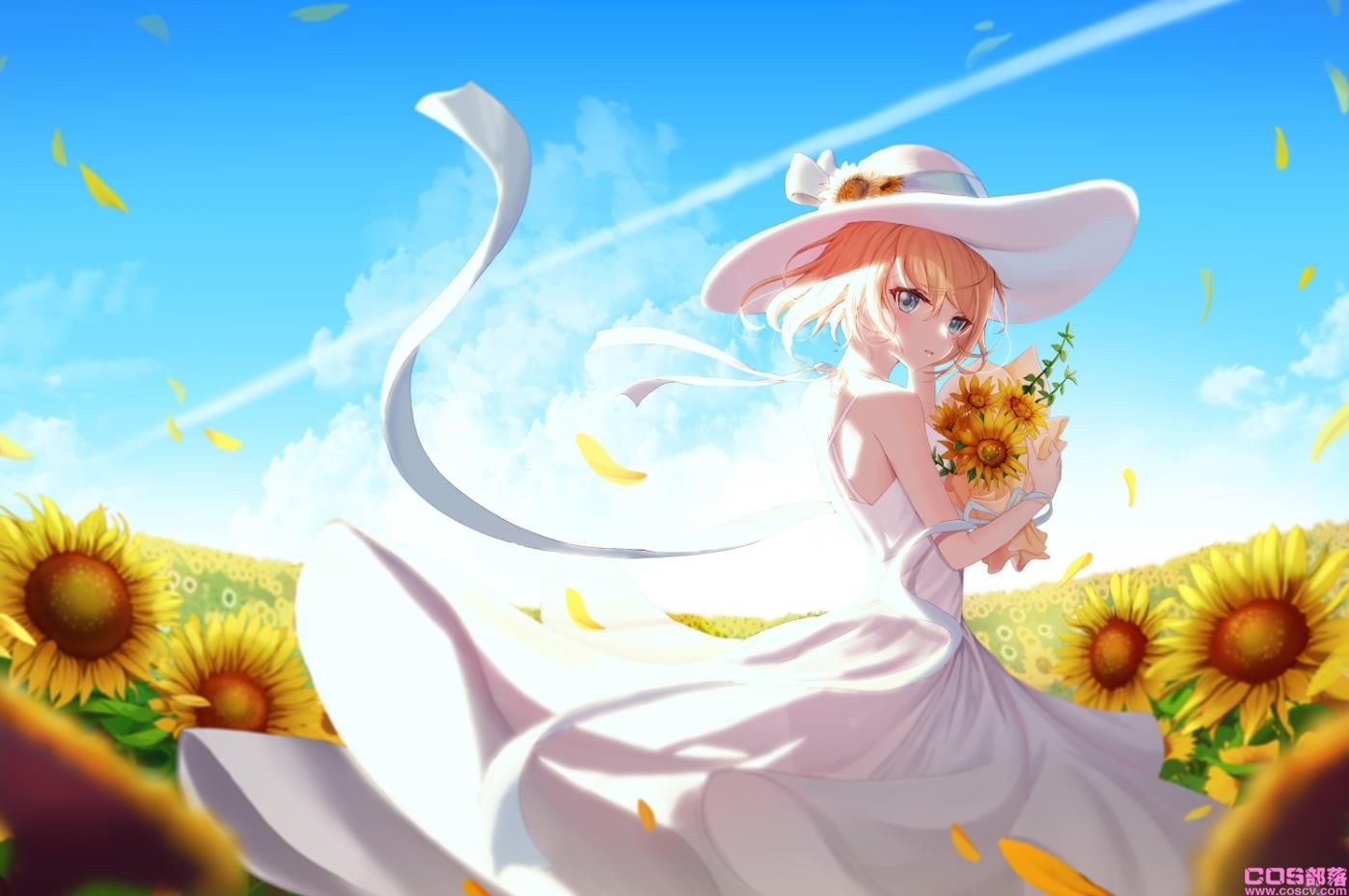 [Pixiv精选]衬托夏日的你。白色连衣裙女孩插画特辑(图8)