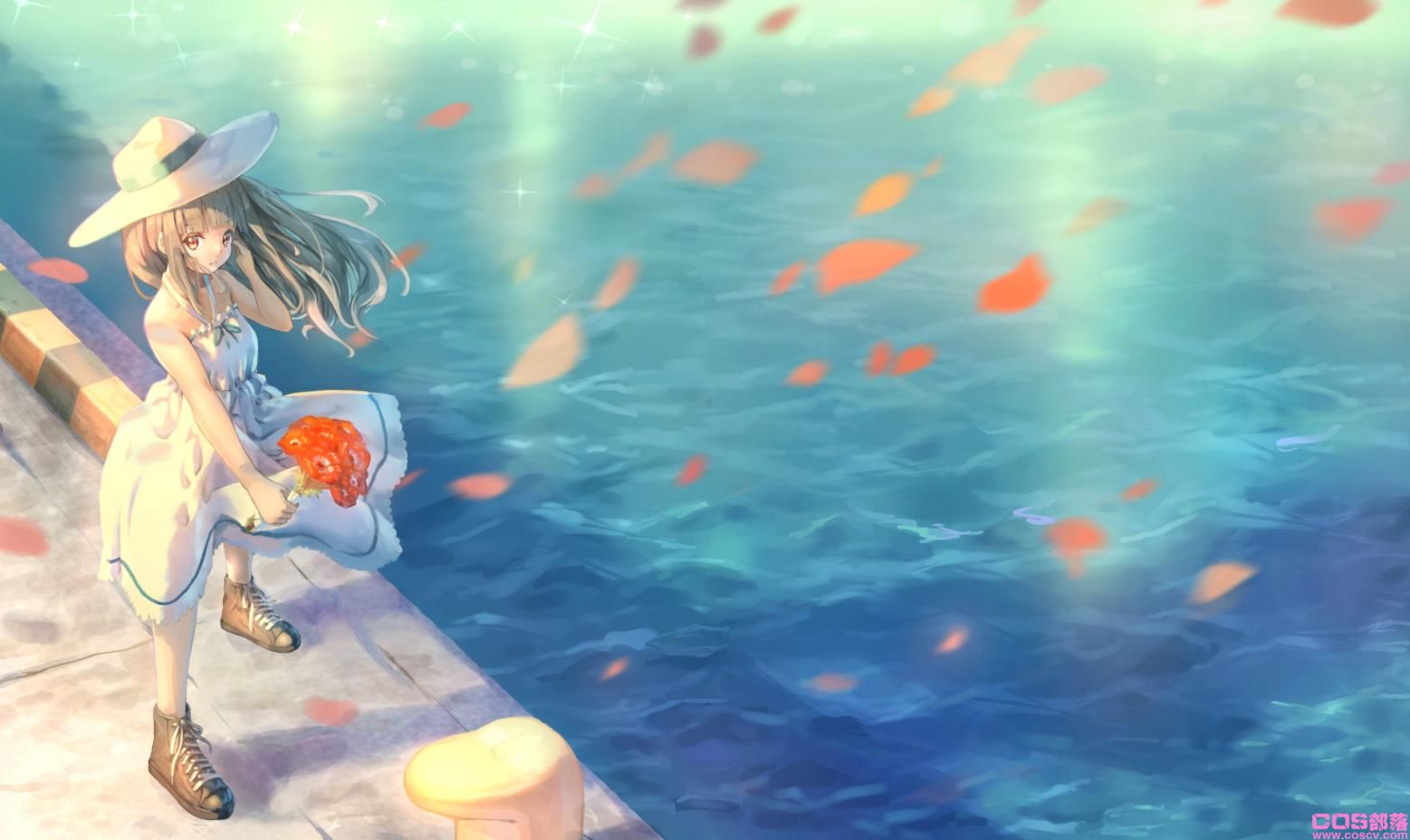 [Pixiv精选]衬托夏日的你。白色连衣裙女孩插画特辑(图11)