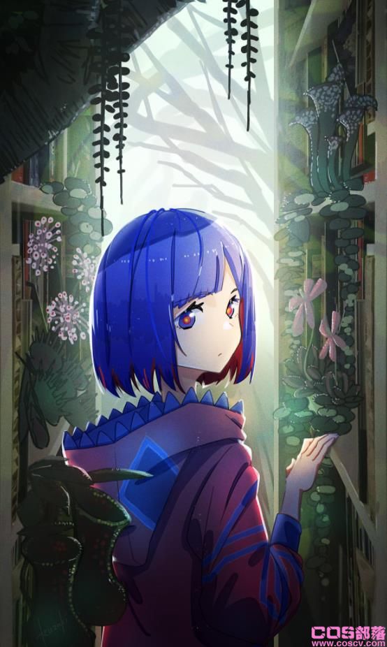 [Pixiv精选]随风飘逸的清凉感。蓝发女子插画特辑(图3)