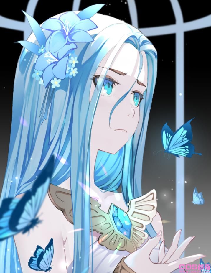 [Pixiv精选]随风飘逸的清凉感。蓝发女子插画特辑(图5)