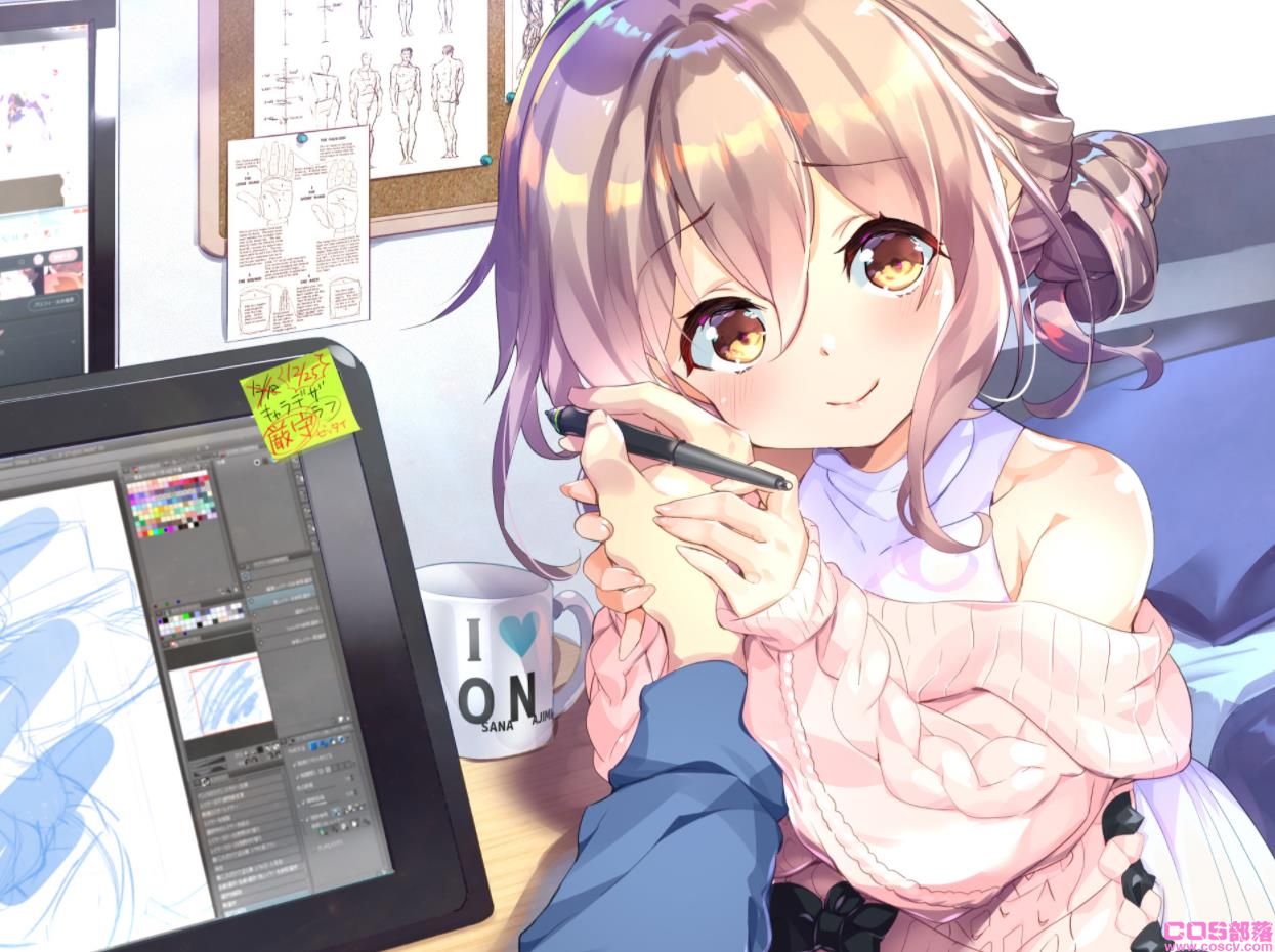 [Pixiv精选]稀疏的编织感正是魅力所在♡麻花毛衣插画特辑(图7)
