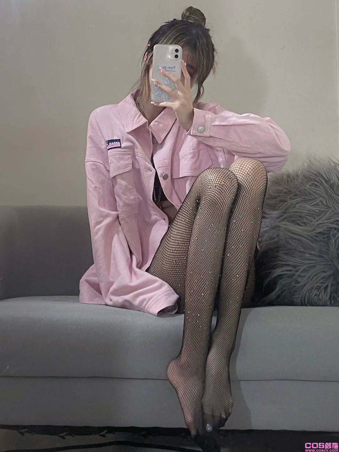 粉色牛仔外套(图1)