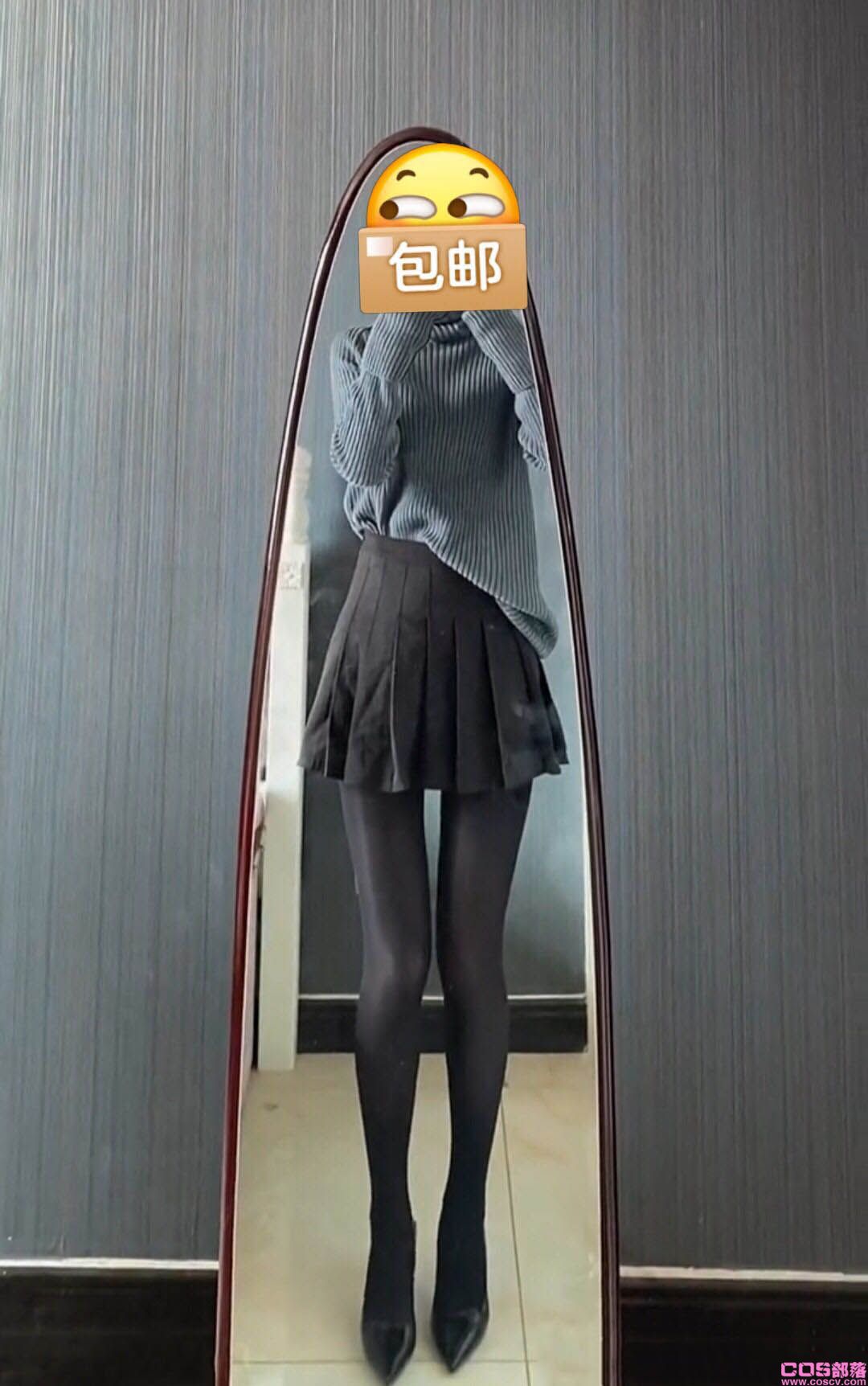 高领毛衣女秋季韩版复古宽松显瘦上衣中长款套头长袖针织衫(图1)