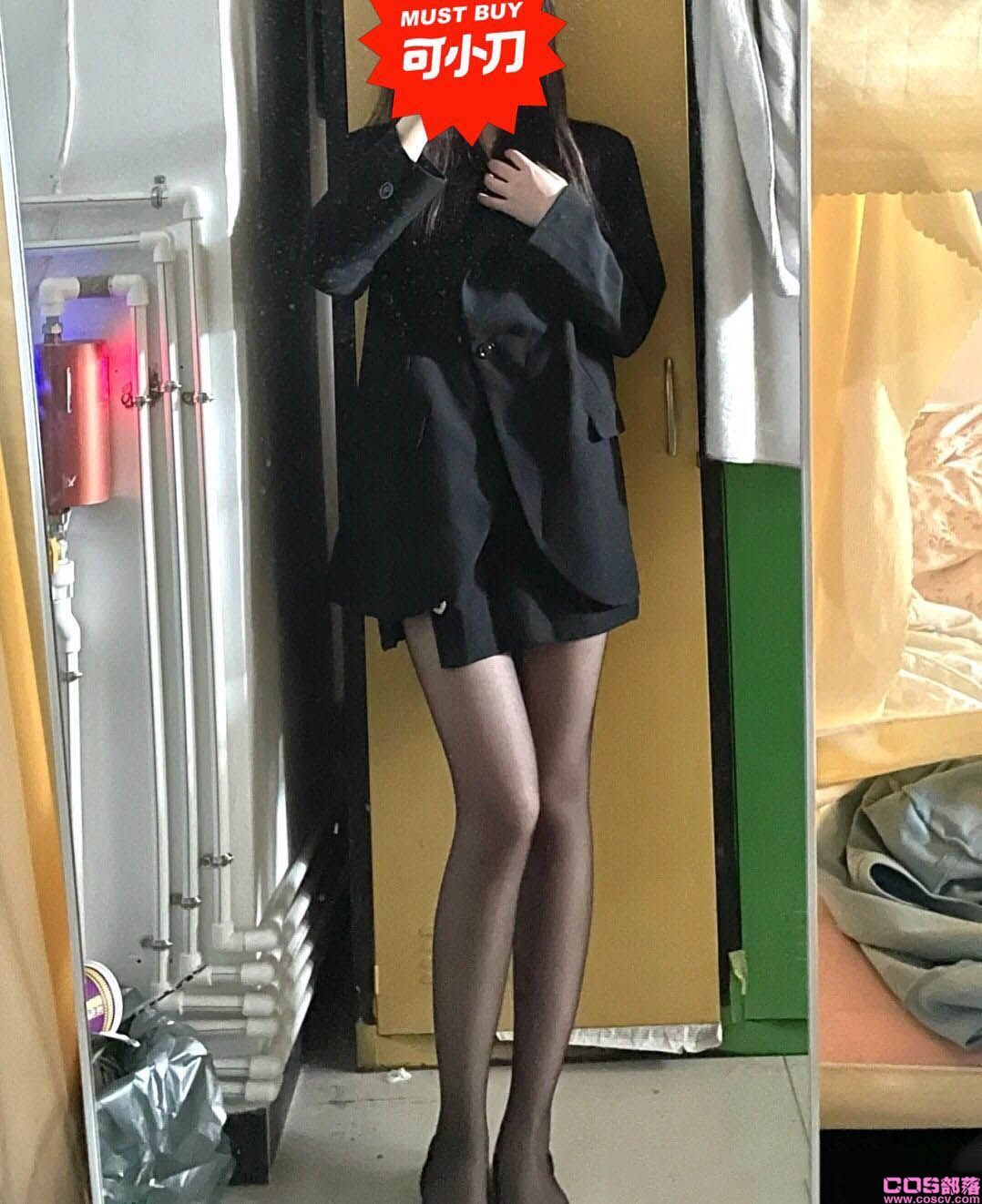 女款春秋新款黑色宽松百搭小个子外套休闲宽松西装外套(图1)