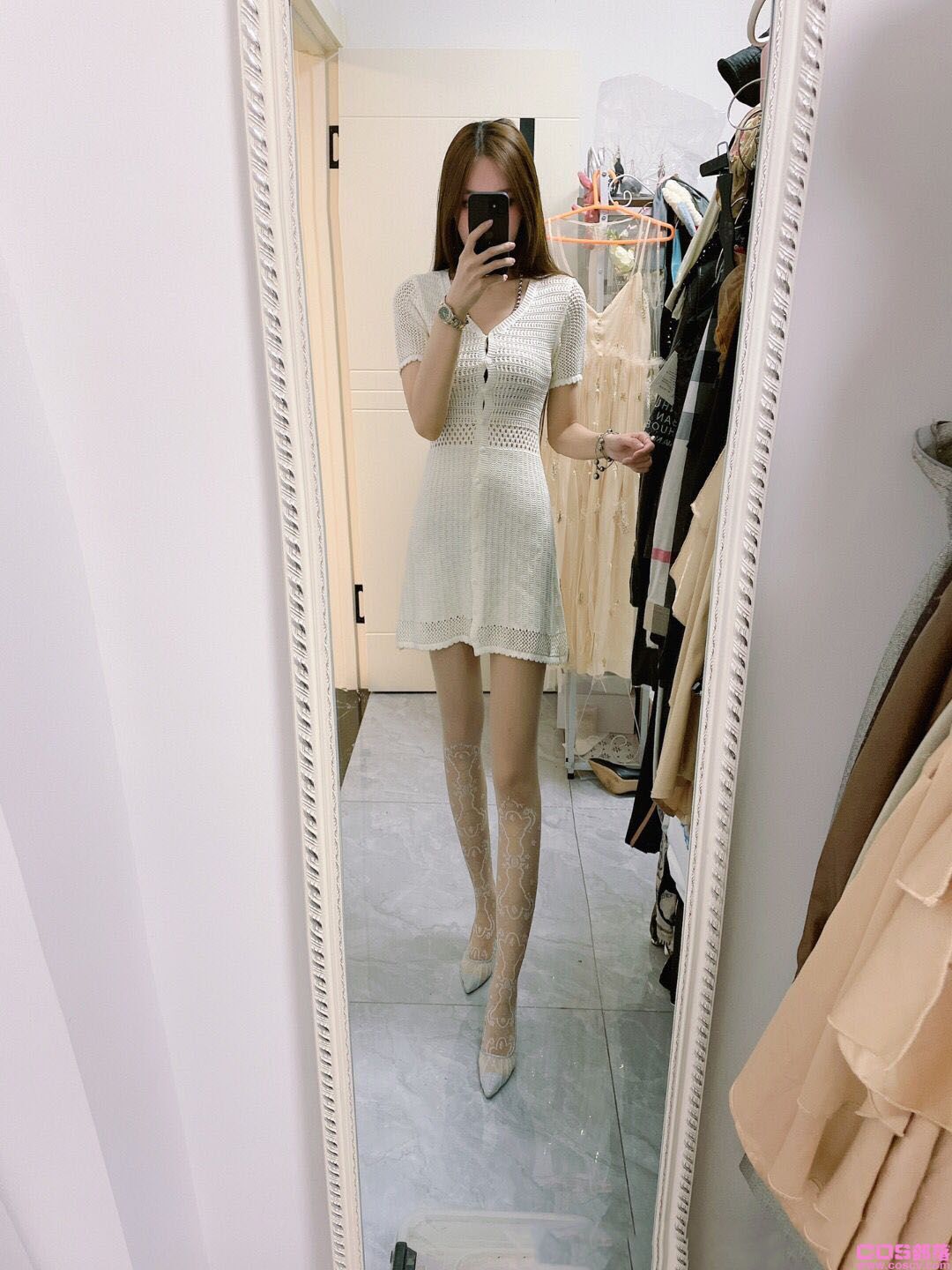针织裙 高腰线设计(图1)