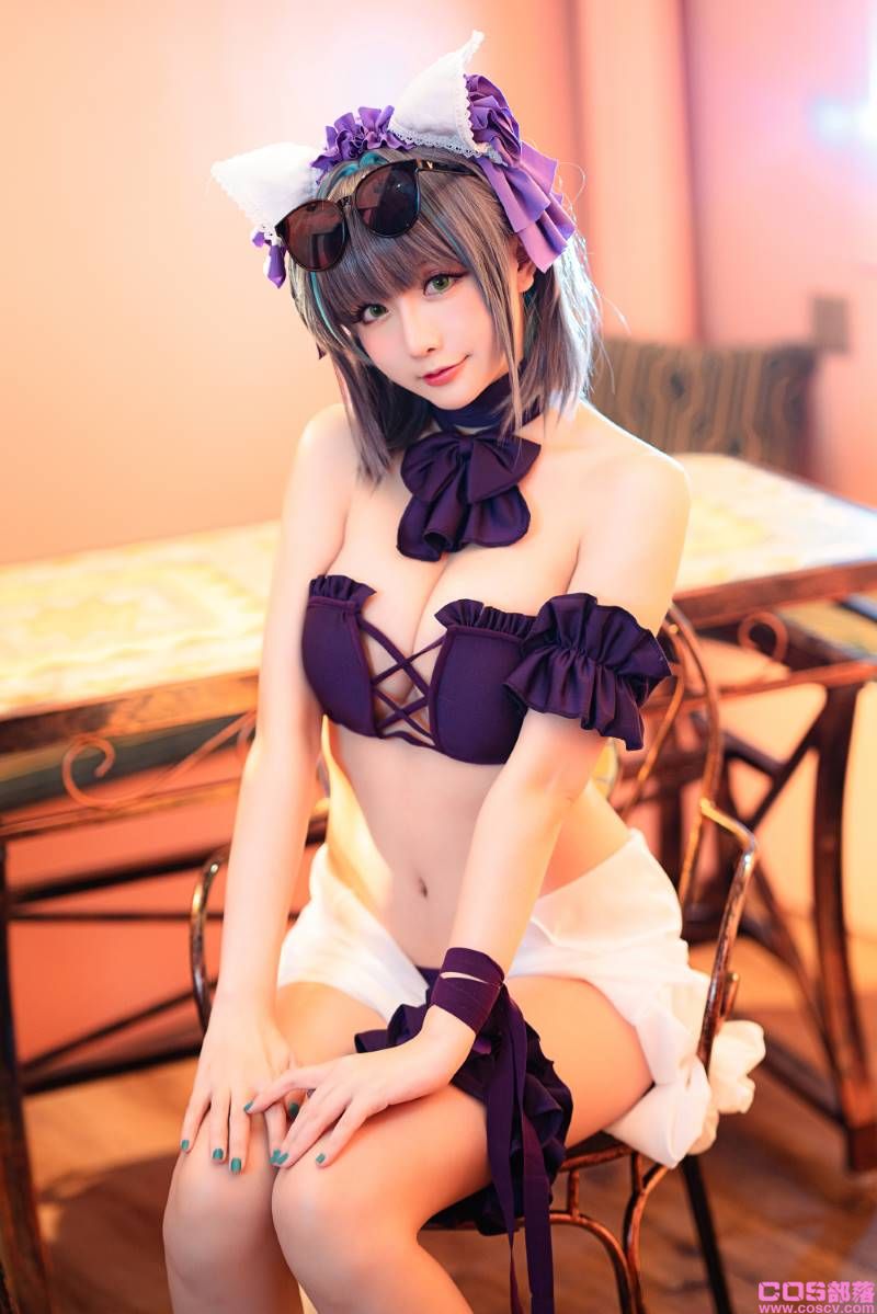 微博红人@星之迟迟 柴郡泳装【35P/158MB】(图1)