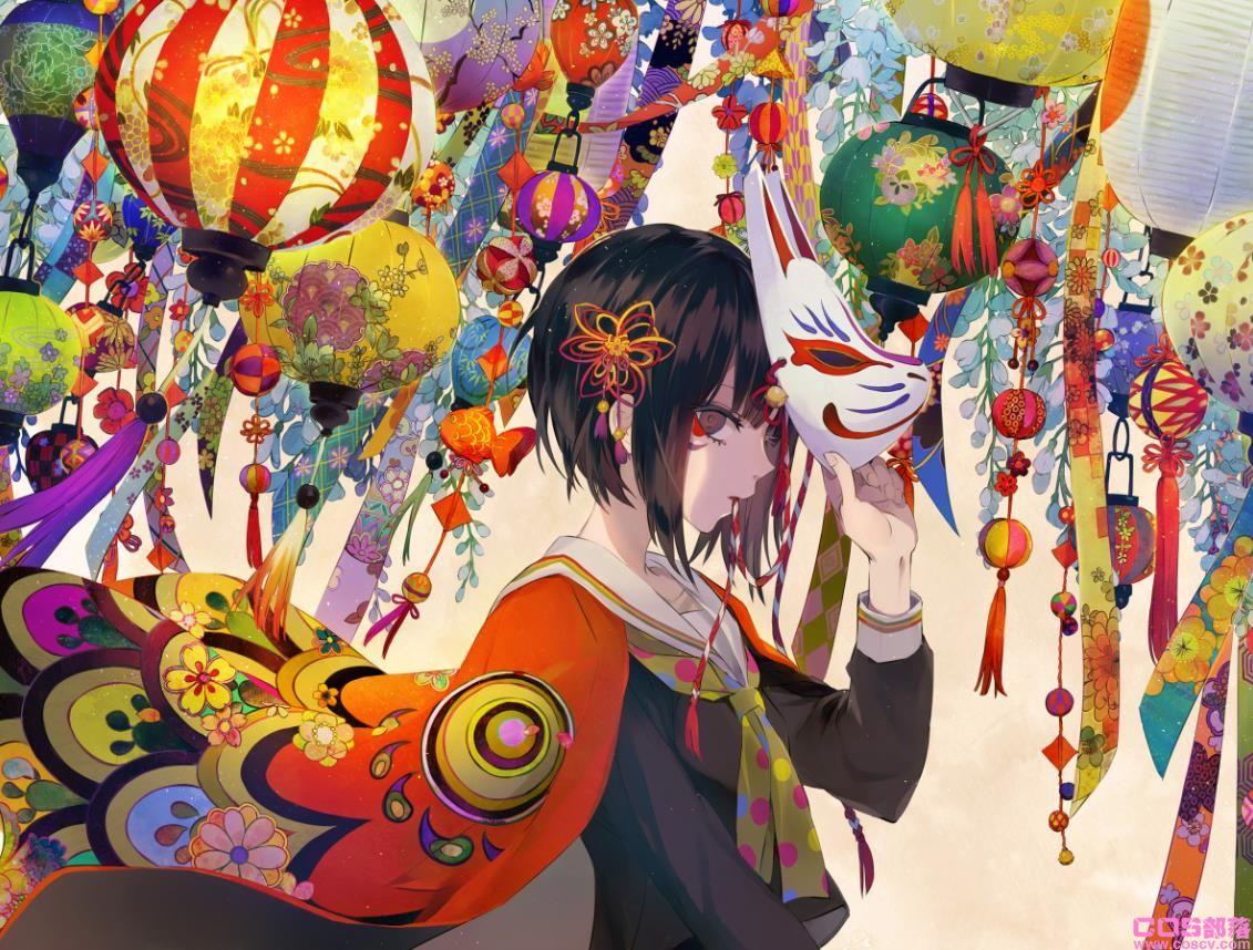 [Pixiv精选]狐狸大人驾到♪ 狐狸面具插画特辑(图4)