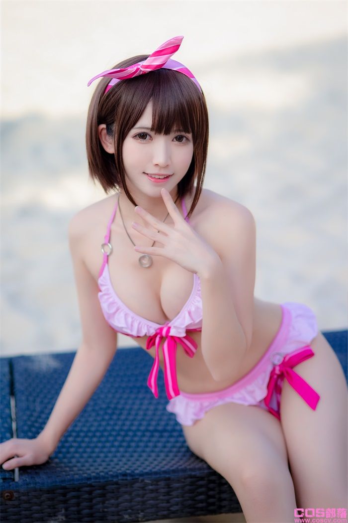 人气动漫Coser@鳗鱼霏儿 - 加藤惠 粉色泳装【20P/166MB】(图2)
