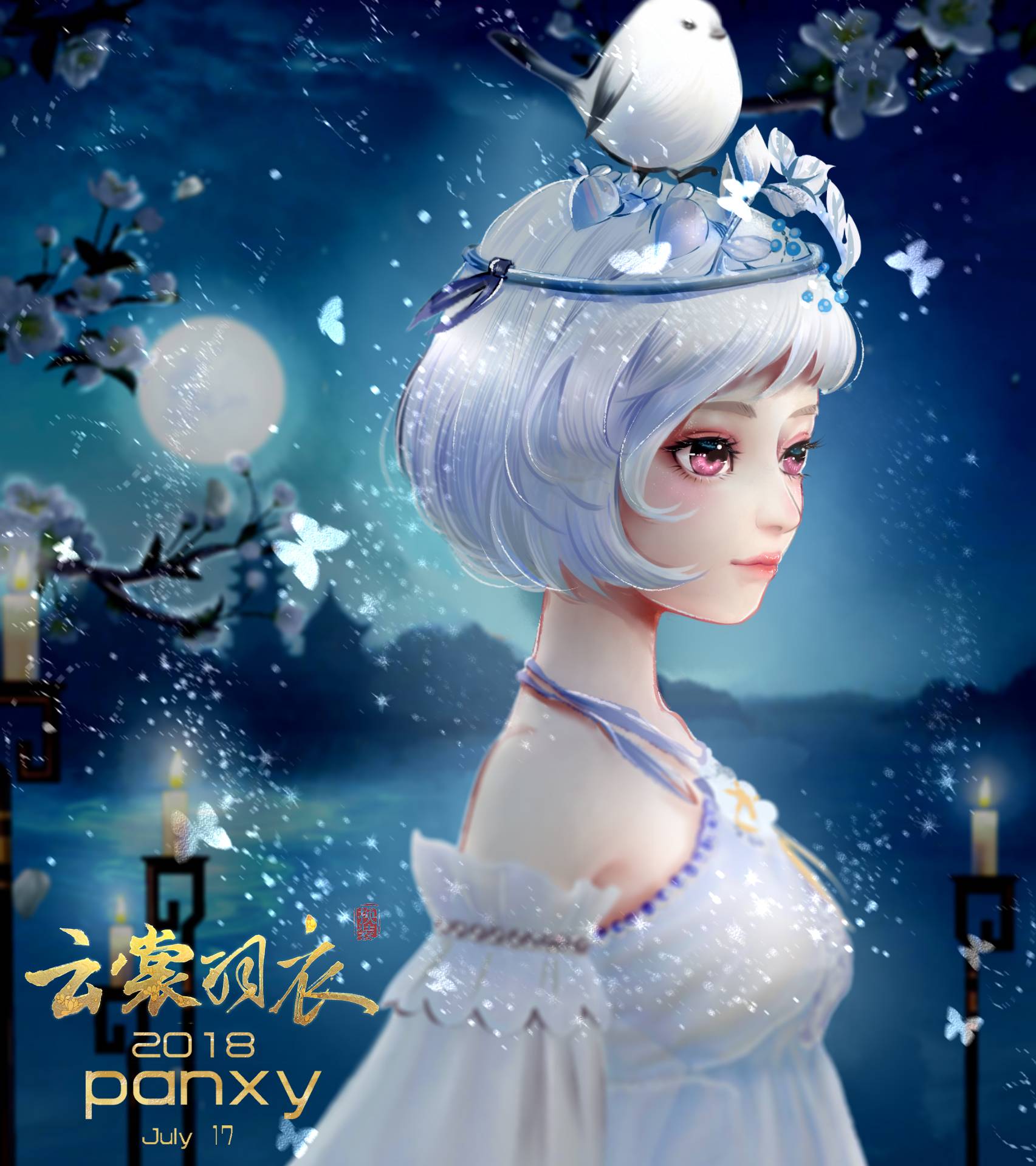 3D恋爱换装手游《云裳羽衣》同人绘画作品(5)(图7)