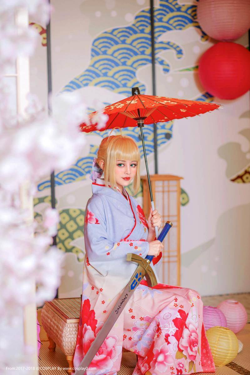 二次元萌妹子和服Saber同人Cosplay唯美写真图片(图6)