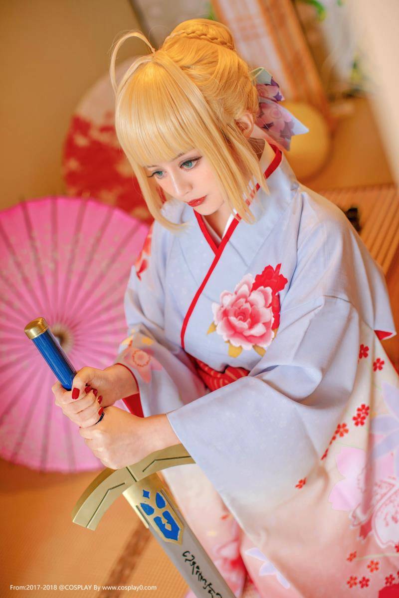 二次元萌妹子和服Saber同人Cosplay唯美写真图片(图7)