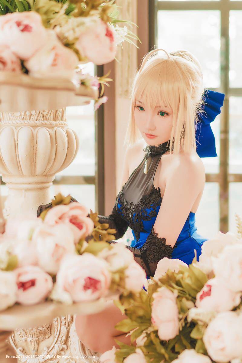 阿尔托利亚·潘德拉贡saber蓝礼服Cosplay 御姐腿玩年(图10)