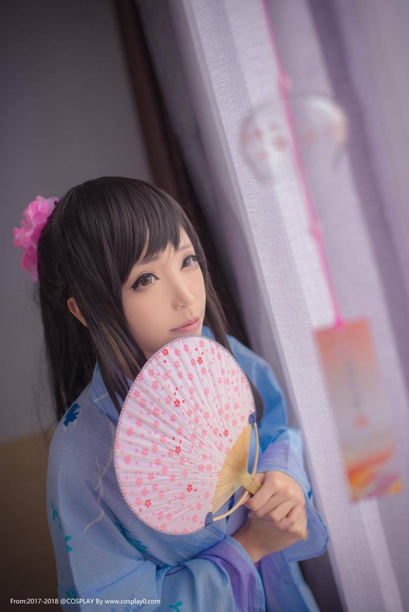 清纯美女青青子Cosplay高岭爱花同人和服(图10)