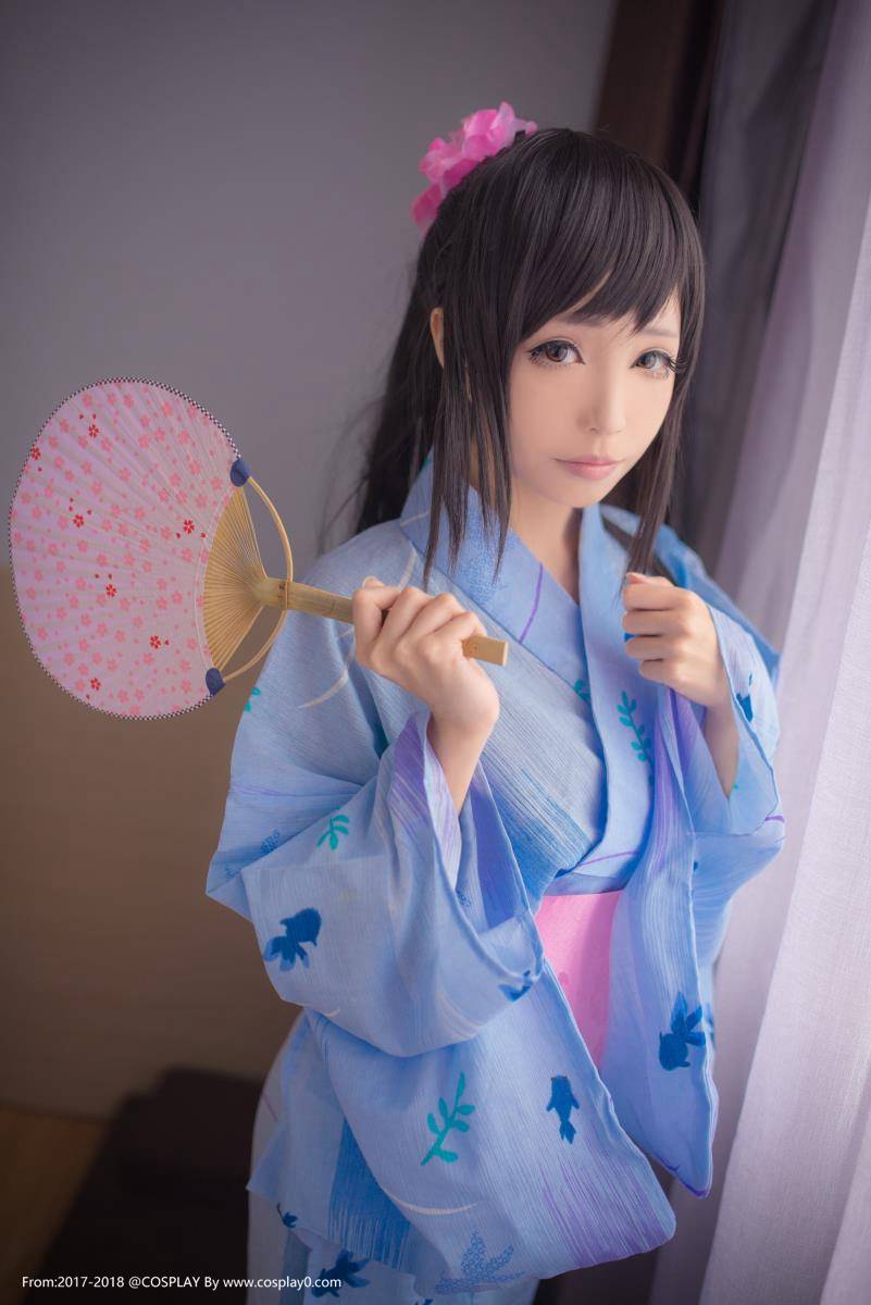 清纯美女青青子Cosplay高岭爱花同人和服(图11)