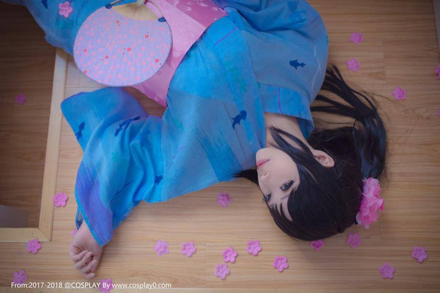 清纯美女青青子Cosplay高岭爱花同人和服(图9)