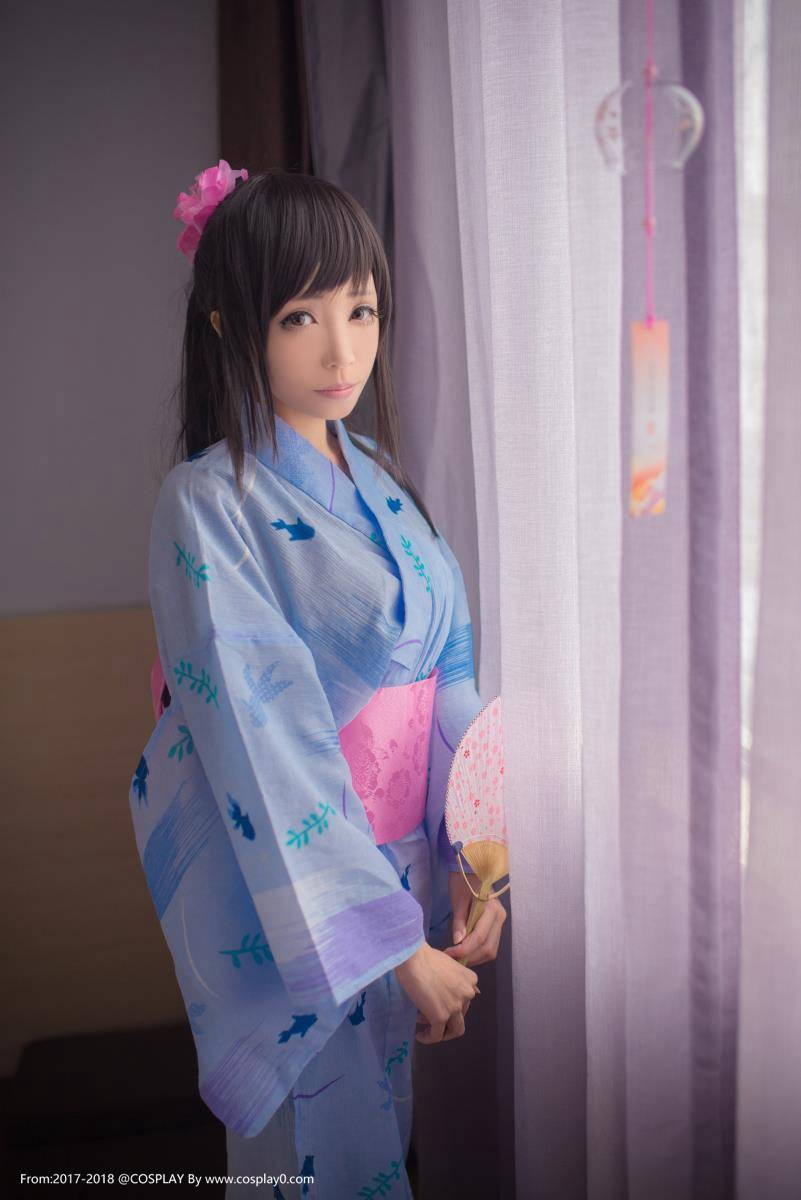 清纯美女青青子Cosplay高岭爱花同人和服(图4)