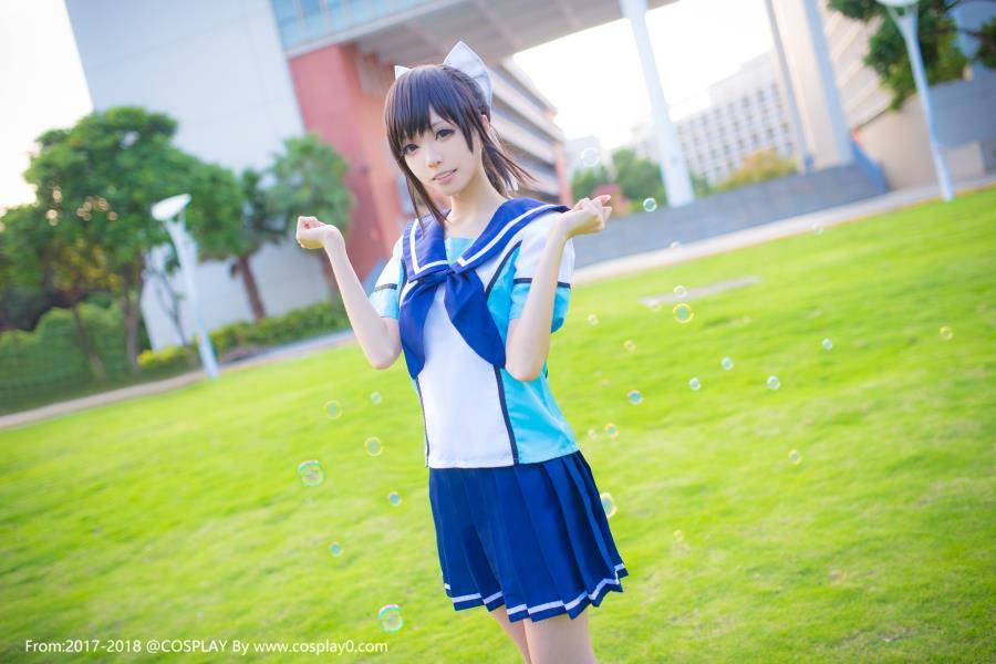 小清新美女青青子高岭爱花同人女水手服Cosplay(图2)