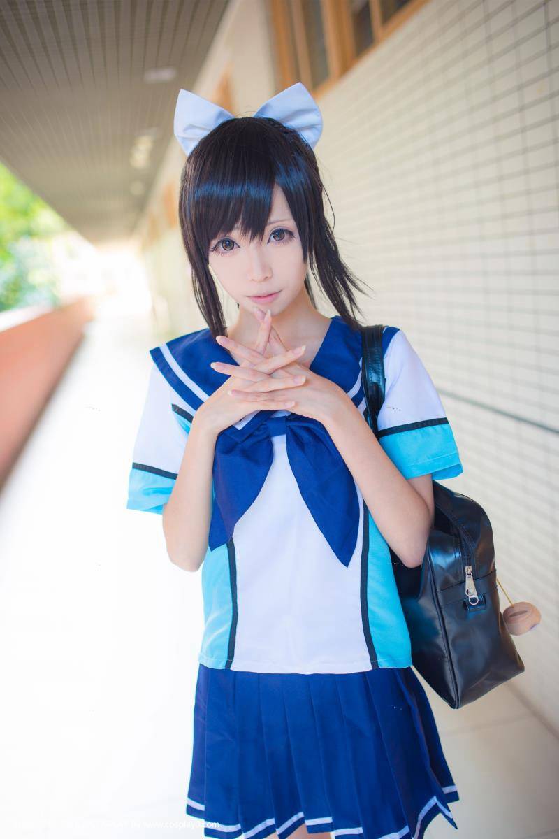 小清新美女青青子高岭爱花同人女水手服Cosplay(图7)