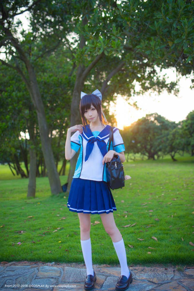 小清新美女青青子高岭爱花同人女水手服Cosplay(图4)