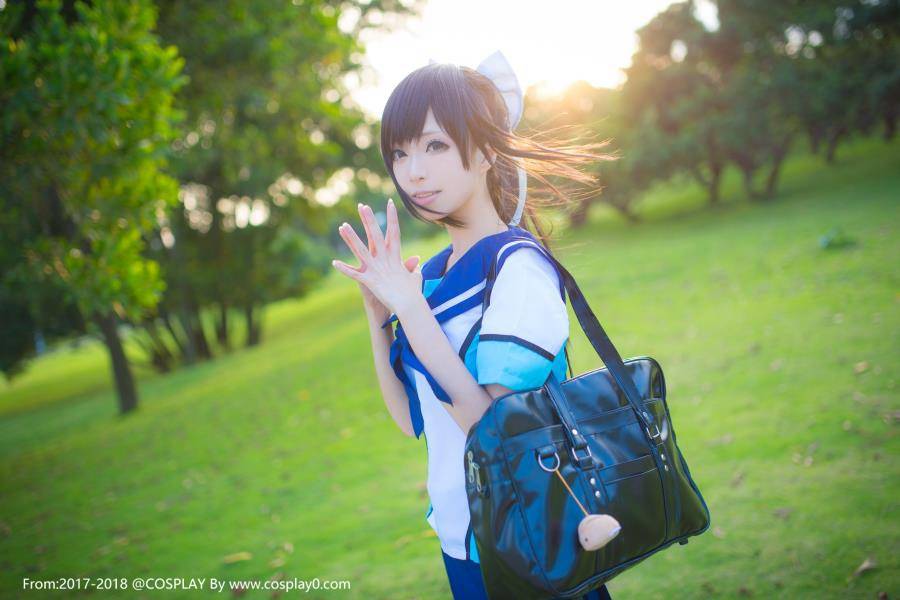 小清新美女青青子高岭爱花同人女水手服Cosplay(图5)