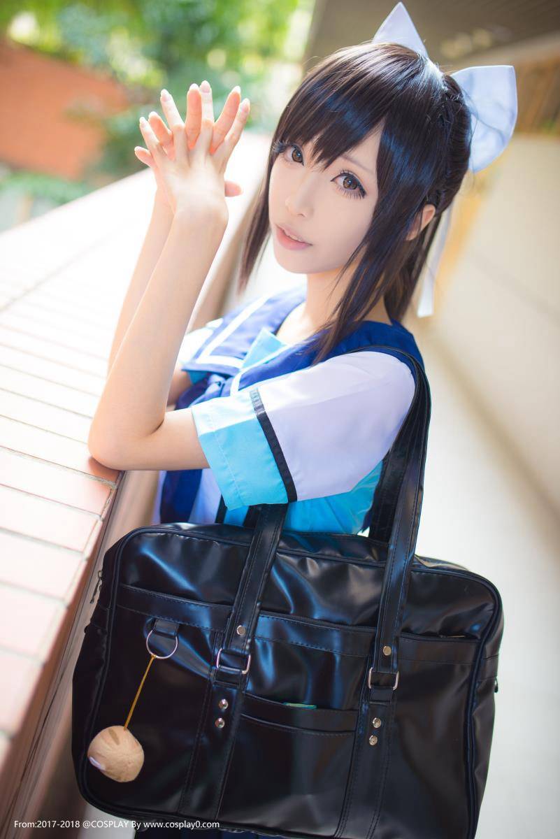 小清新美女青青子高岭爱花同人女水手服Cosplay(图9)
