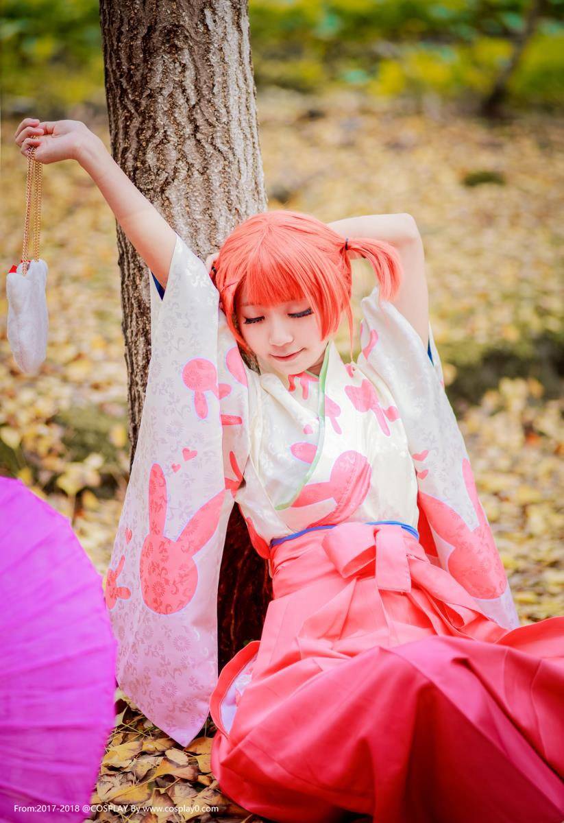 半次元萌妹-黑川-银魂神乐Cos和服萝莉写真(图2)