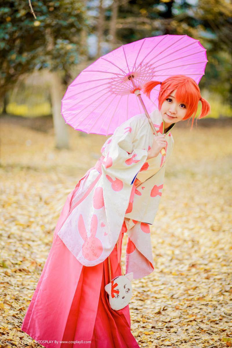 半次元萌妹-黑川-银魂神乐Cos和服萝莉写真(图3)