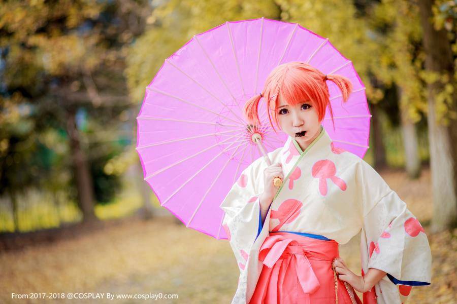 半次元萌妹-黑川-银魂神乐Cos和服萝莉写真(图9)