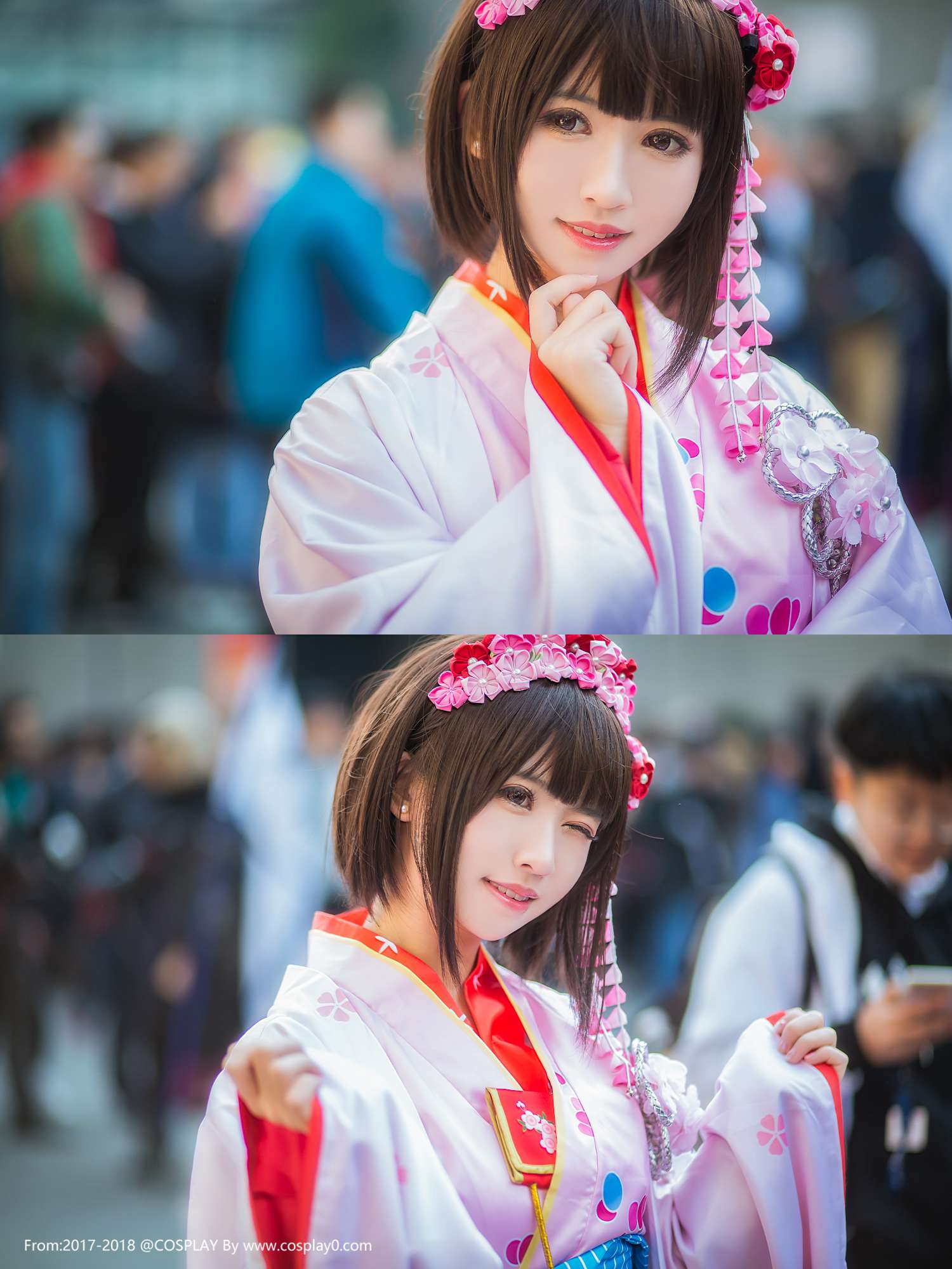 清纯美女鳗鱼霏儿Cosplay加藤惠美女和服妹子图(图2)