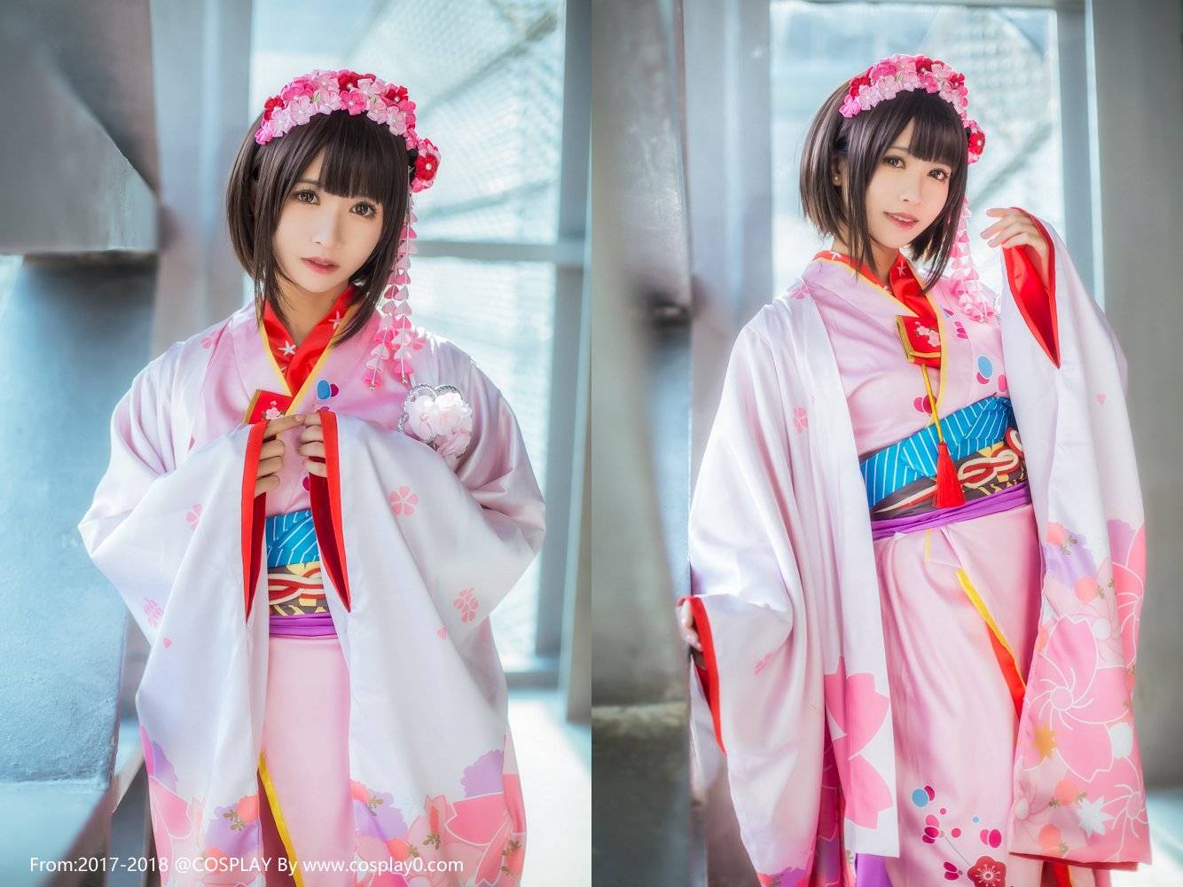 清纯美女鳗鱼霏儿Cosplay加藤惠美女和服妹子图(图5)