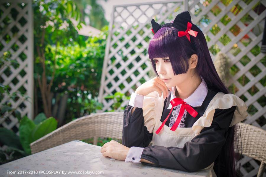 白金x肛塞尾五更琉璃黑猫同人女仆装Cosplay本子(图11)