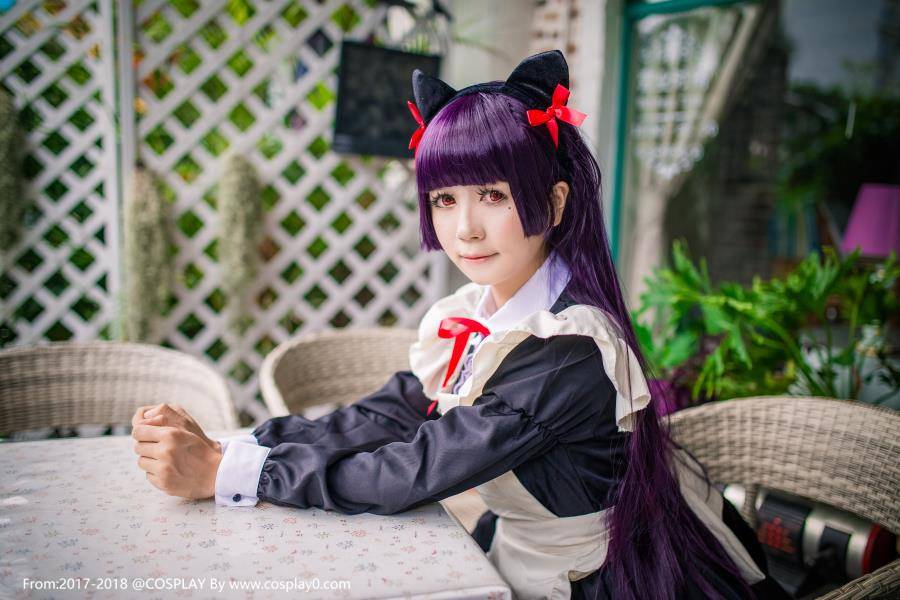 白金x肛塞尾五更琉璃黑猫同人女仆装Cosplay本子(图6)
