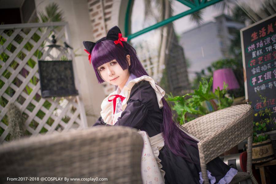 白金x肛塞尾五更琉璃黑猫同人女仆装Cosplay本子(图9)