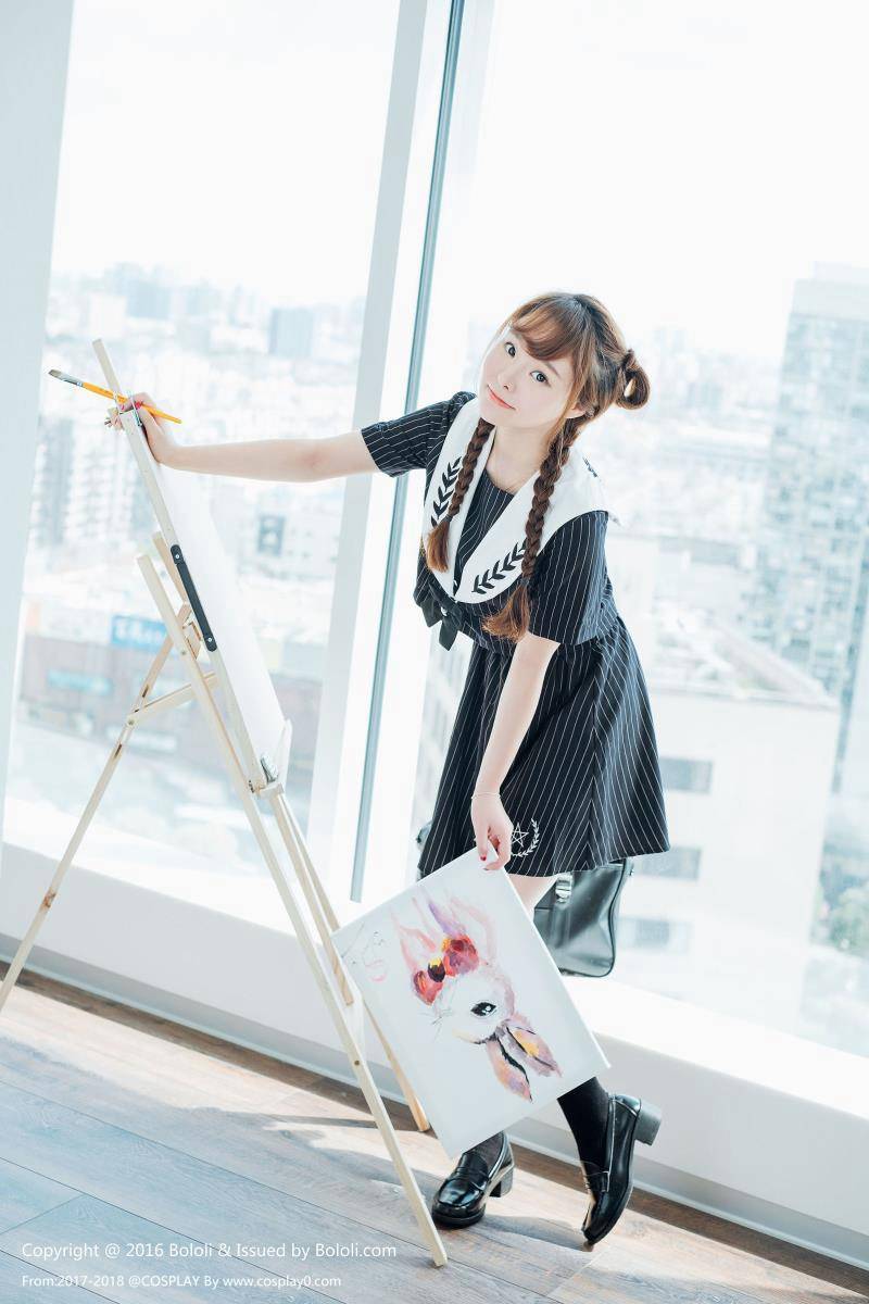 波萝社柳侑绮Coser七宝日常制服(图3)